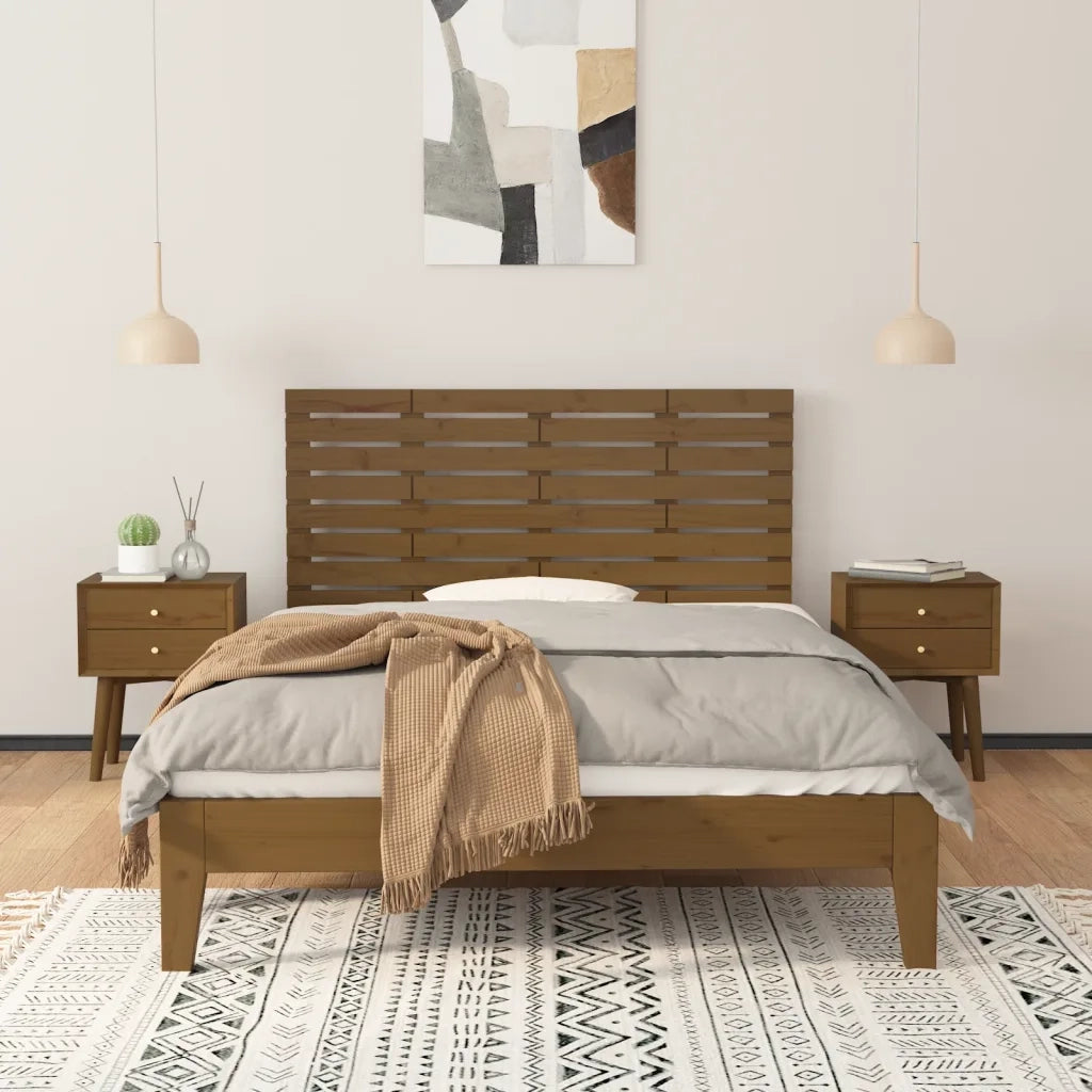 Testiera da Parete Ambra 146x3x63 cm in Legno Massello di Pino