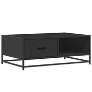Tavolino salotto | Tavolino da caff¨¨ | Tavolino da Soggiorno Nero 90x57x35 cm in Truciolato e Metallo