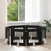 Cancello per cani con supporti 8 pcs Rovere Nero 60 x 60 cm 892163