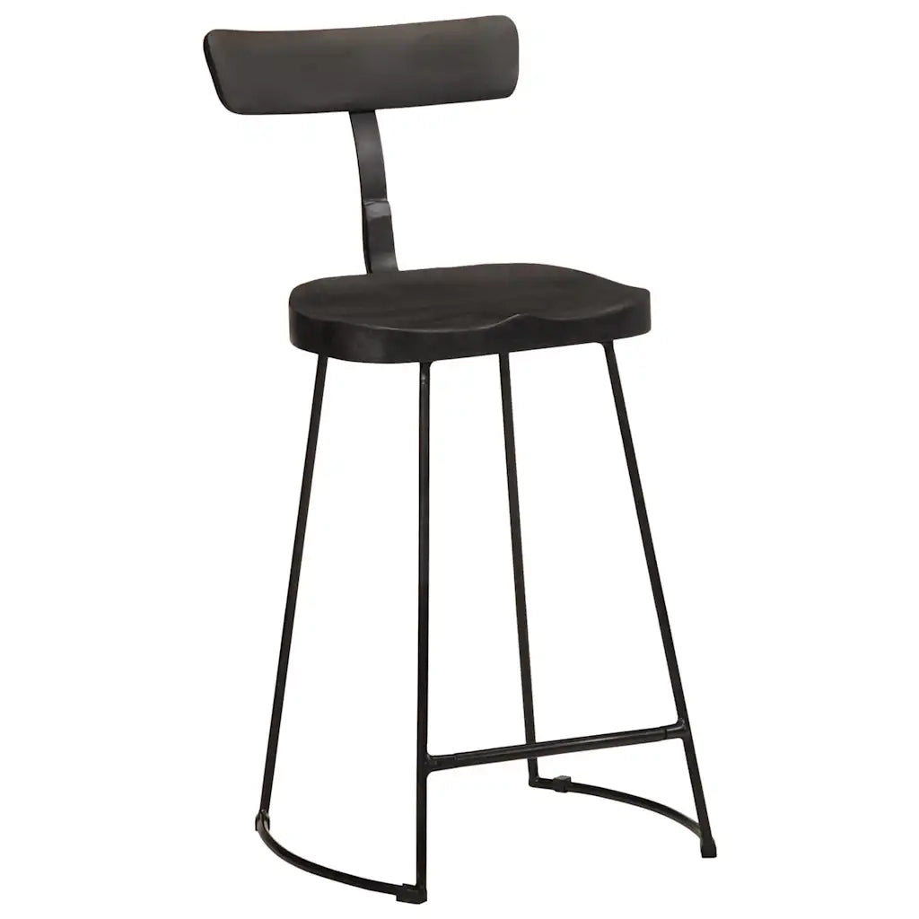 Sgabelli da Bar 2 pz Neri 49x43x88 cm Legno Massello di Mango 4013516