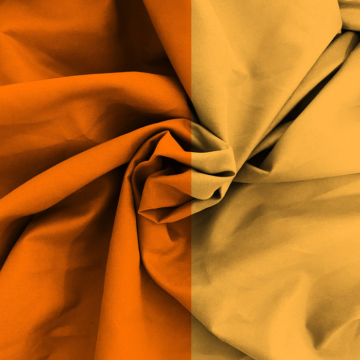 Copripiumino Matrimoniale con Sacco e Federe in Tinta Unita Double Face Linea Vera Arancio e Giallo