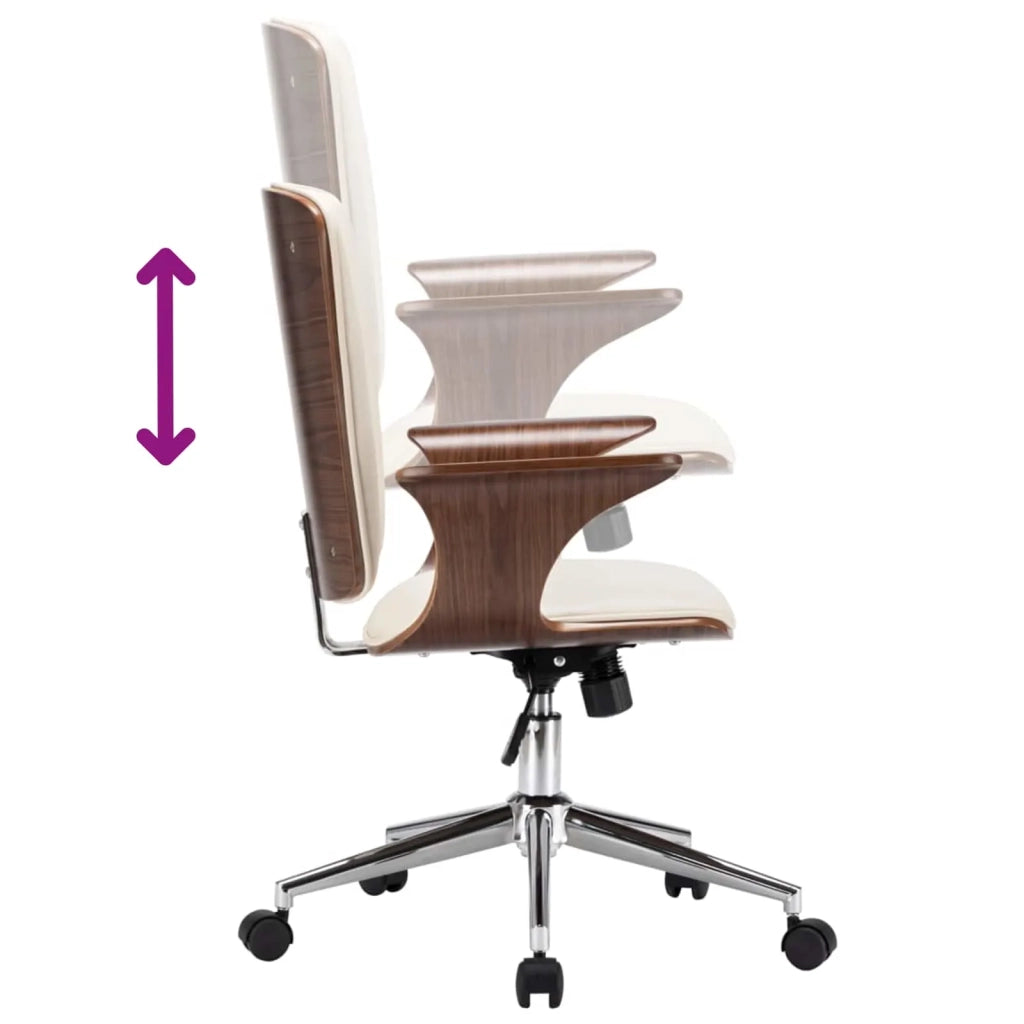 Sedie da Ufficio Girevoli con Poggiatesta 4 pz Similpelle 279483