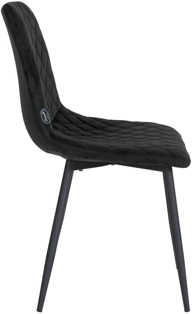 Sedia da pranzo Telde Velvet nero