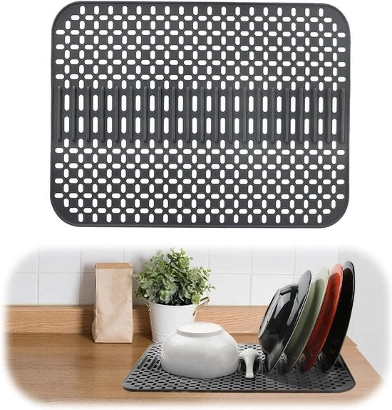 Asciugamano per lavandino personalizzato - cucina - siliconizzato - resistente al calore - antiscivolo - grigio scuro 43 x 32 x 11 cm
