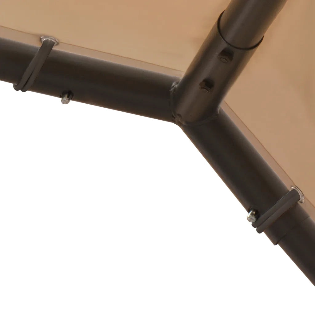 Tenda a Baldacchino-Tenda da giardino Beige 3x3 m in Acciaio e Tessuto
