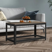 Tavolino da Salotto Grigio e Nero 90x45x45 cm in MDF e Ferro 286083