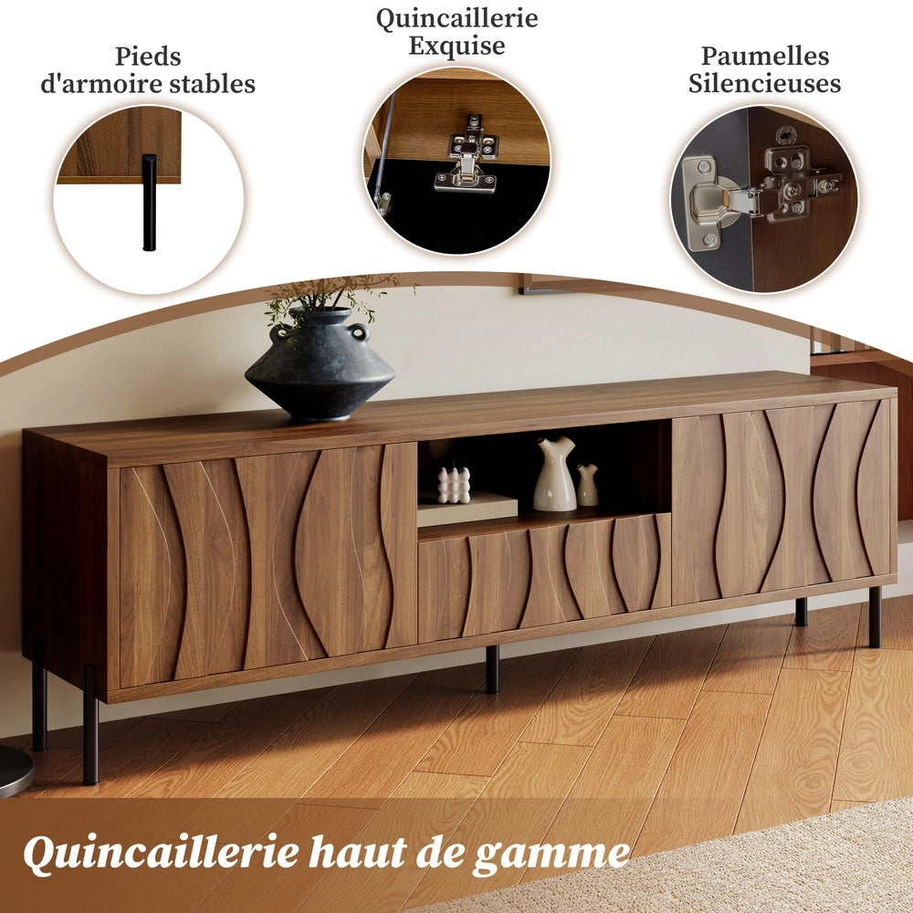 Tavolino e Porta TV in Legno Massello con Set Contenitore ¨C MINIMAL ¨C Design Naturale per Salotto