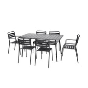 Set tavolo da giardino pieghevole in acciaio con 2 poltrone e 4 sedie,