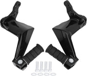 Sostegni per Motocicletta - Sostegni Ripiegabili - Comfortevole Posizione di Guida - Antiscivolo Alluminio - 28 x 13 x 8 cm - Nero