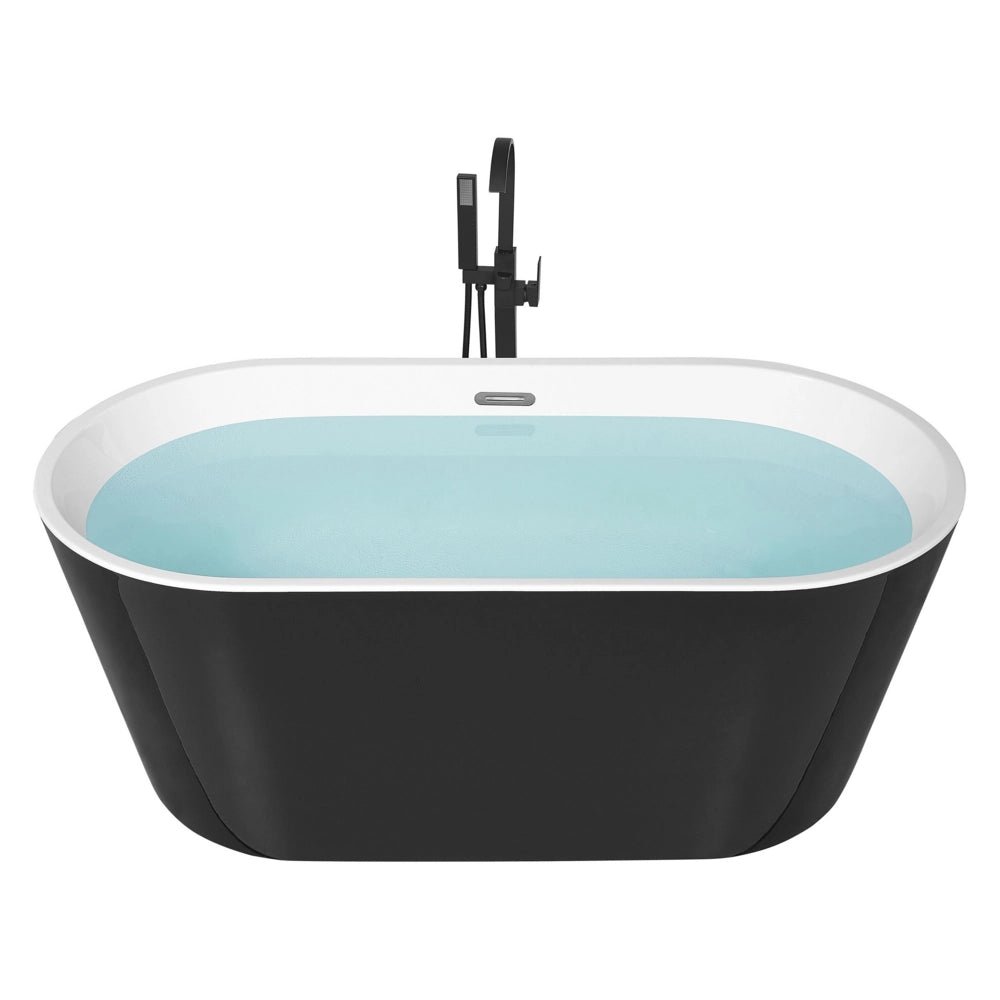 Vasca da Bagno Freestanding Acrilico Sanitario Nero Ovale 160 x 75 cm stile moderno bagno contemporaneo