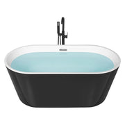 Vasca da Bagno Freestanding Acrilico Sanitario Nero Ovale 160 x 75 cm stile moderno bagno contemporaneo
