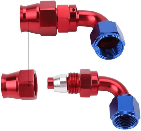 Manicotto di combustibile con manopola regolabile - Manicotto di combustibile 6mm - Manicotto di combustibile per motore fuoribordi - AN6 - T6160 Alluminio - Trattamento anodizzato - Tubo di combustibile