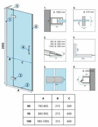 Porta Doccia Rea Hugo 90 Gold Brush + Profilo