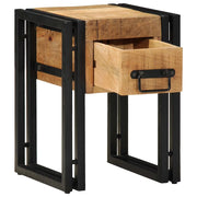 Tavolino | Tavolo laterale Marrone e Nero 30 x 30 x 40 cm Legno di mango massello