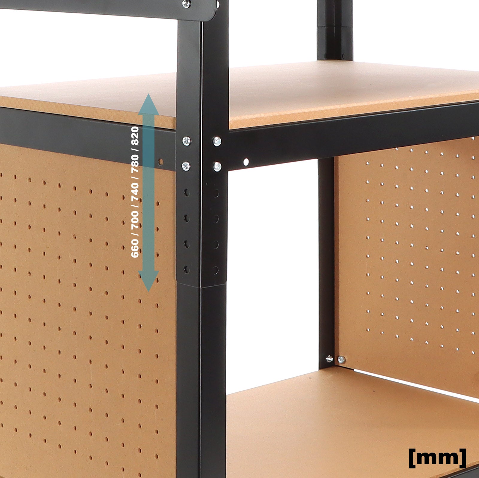 Banco da lavoro portatile 68x50x66-82 cm Tavolo da lavoro con altezza regolabile e 2 ripiani