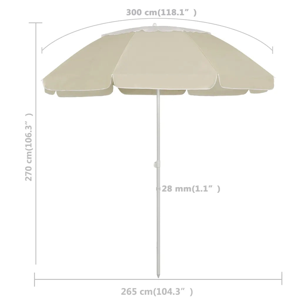 Ombrellone da Spiaggia Giallo Sabbia 300 cm 314715