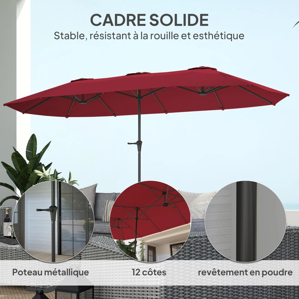 Parasole da giardino esterno rettangolare ¨C zephmum ¨C 4x2.2m rosso vino