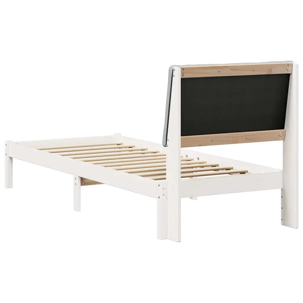 Struttura del Letto Bianco e grigio chiaro 75 x 190 cm