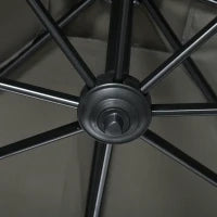 Ombrellone da Giardino con Angolazione Regolabile su 5 Livelli e Rotazione a 360°, 2.5x2.5 m, Grigio