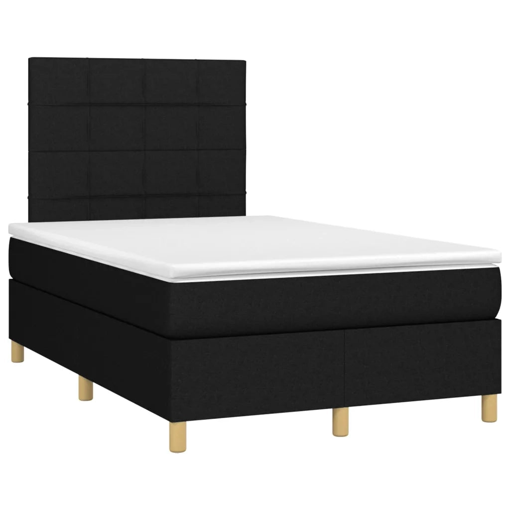 Letto a Molle con Materasso e LED Nero 120x200cm in Tessuto cod mxl 62599