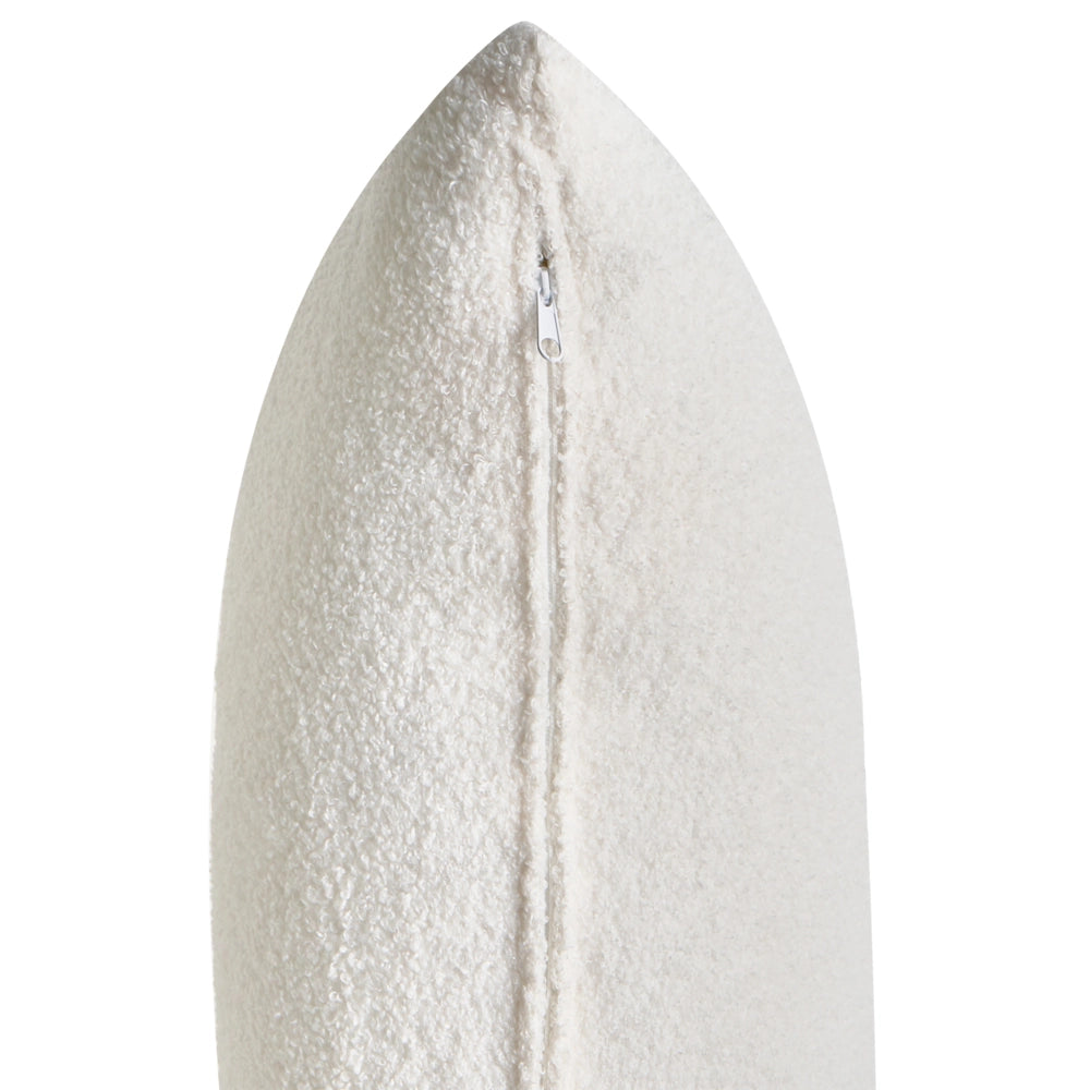Divano a 2 posti Rivestimento in bouclè bianco Gambe in legno con braccioli Angolo lettura soggiorno Stile scandinavo moderno