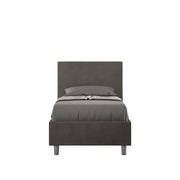 BS COM Letto singolo contenitore imbottito 90x210 microfibra grigio