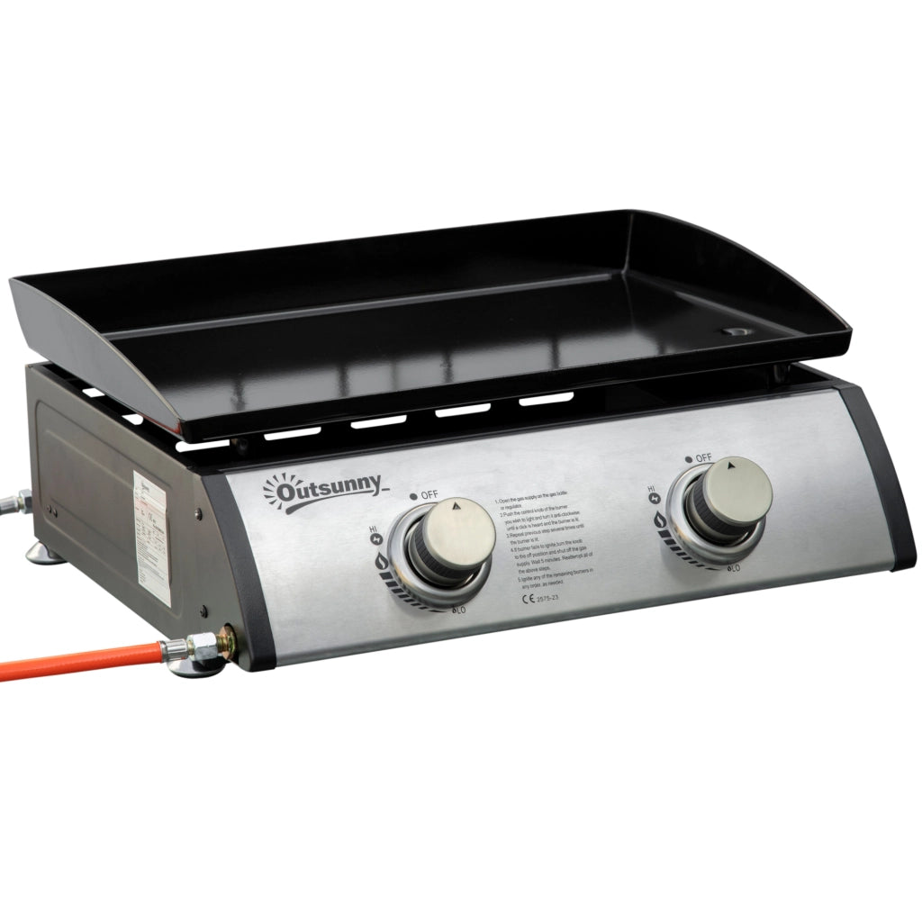 Barbecue a Gas da Tavolo con 2 Bruciatori ¨C Zephmum ¨C Nero 48.5x46x21cm