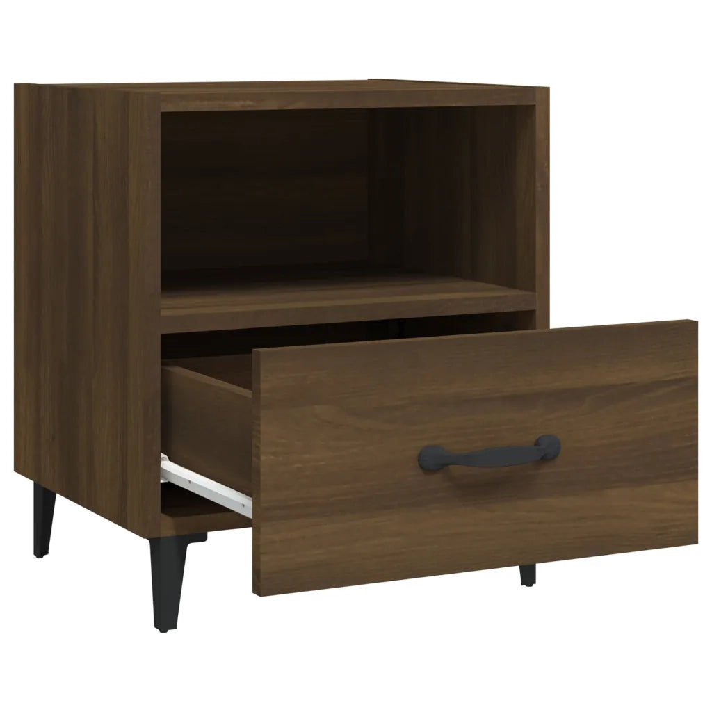 Comodini 2 pz Rovere Marrone in Legno Multistrato cod mxl 30054