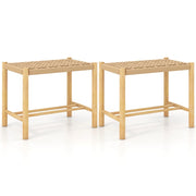 Set di 2 sgabelli da bar 56 x 36 x 45 cm seduta traspirante design rustico in legno di caucciù naturale 20_0020015