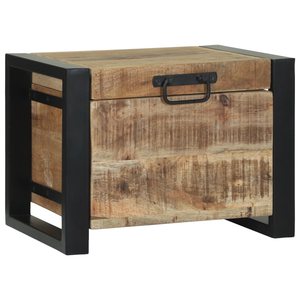 Bauli di stoccaggio  40x30x30cm in legno massello di mango e metallo