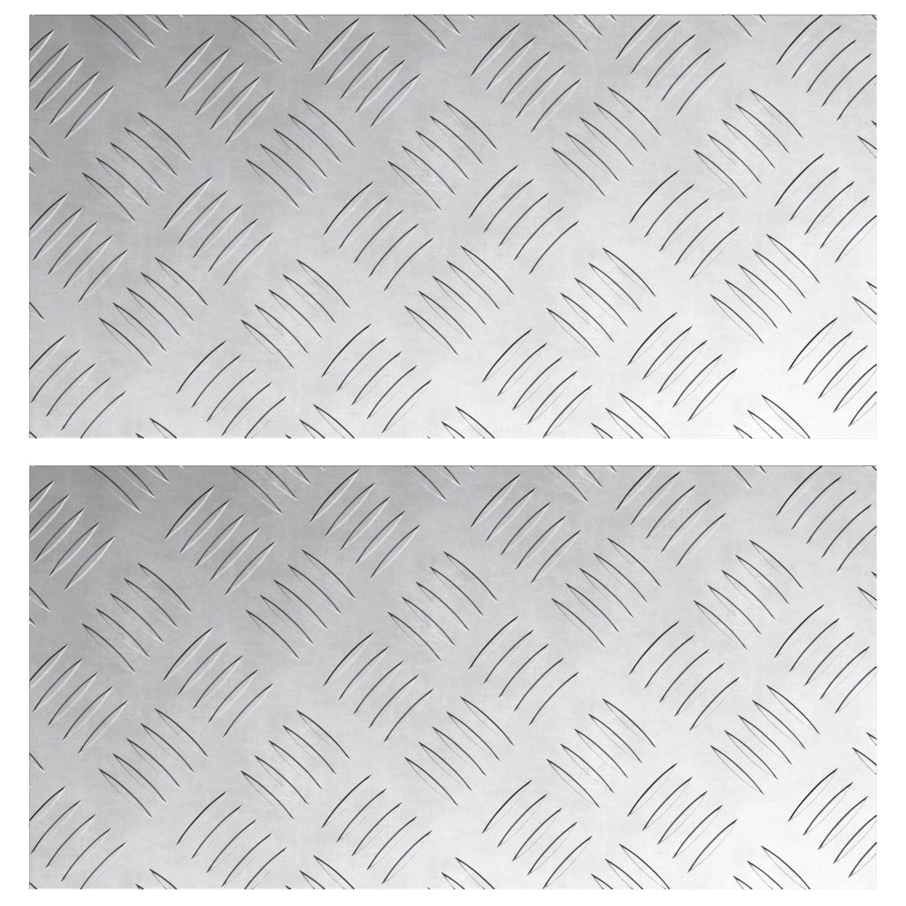 Pannelli in Alluminio con Motivo a Fessura - 2 Pezzi, Antiscivolo, 40x20 cm