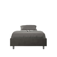 Letto Matrimoniale Francese Sommier 140x190 cm con Rete e Contenitore Azelia Grigio