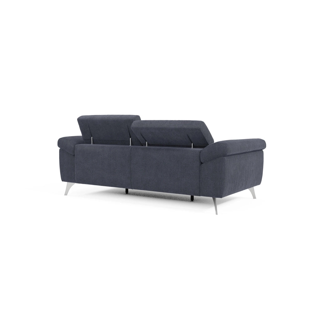 Donatello Divano con sedute allungabili braccioli contenitore e poggiatesta reclinabili in tessuto smacchiabile T23 183 cm blu ardesia