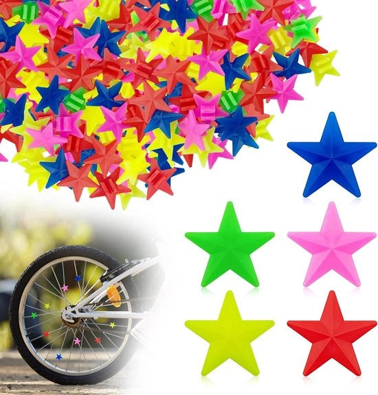 144 pezzi di decorazioni per bicicletta colorate - Spie di illuminazione riflettente per bicicletta per bambini
