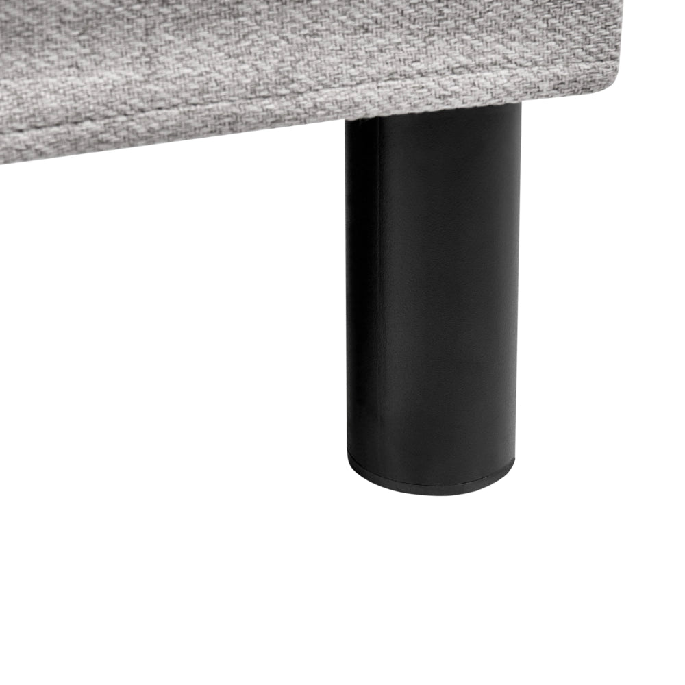 Letto singolo con rete in tessuto 90 x 200 cm con materasso a molle insacchettate senza testiera camera da letto grigio chiaro
