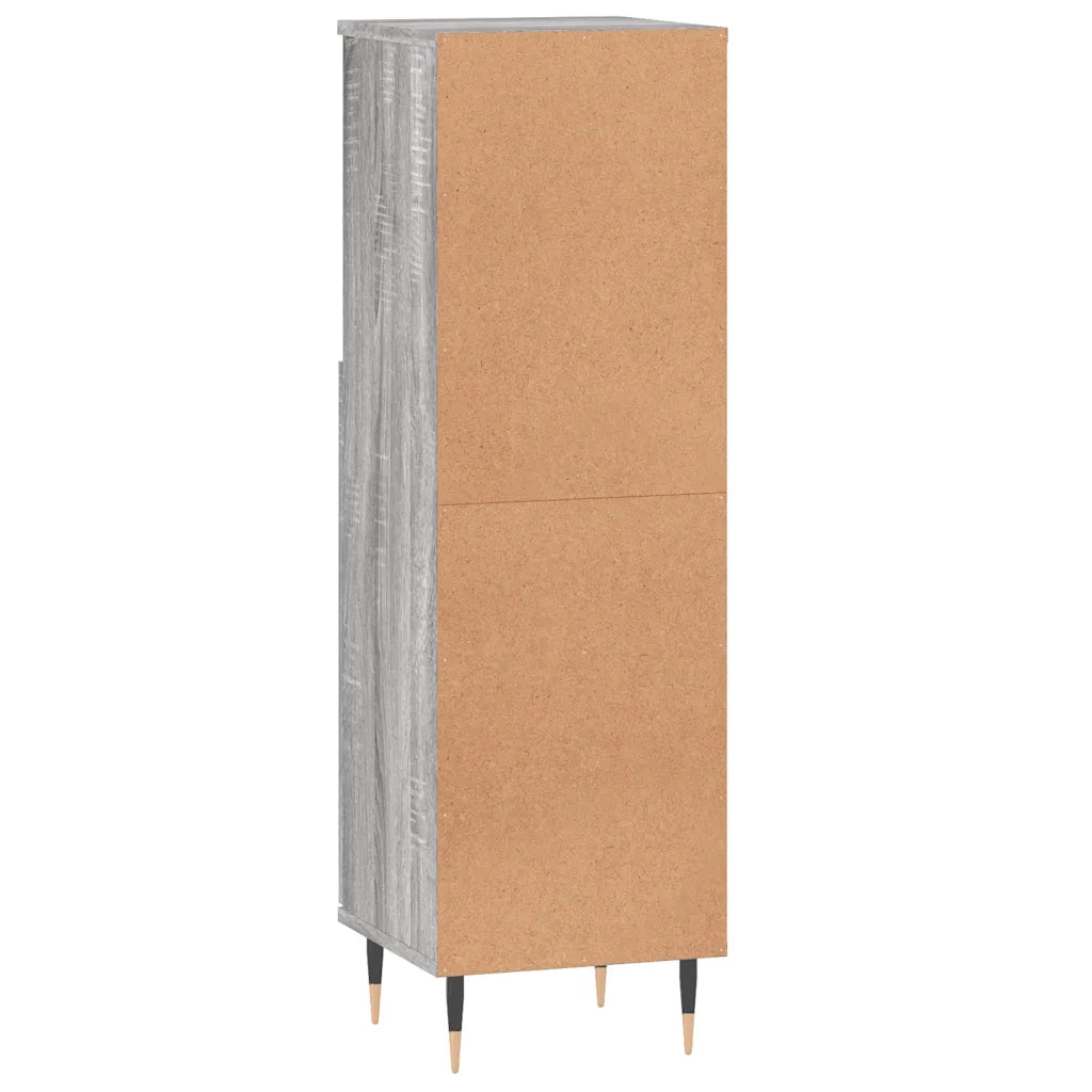 Mobiletto da bagno moderno 30 x 30 x 100 cm contenitore flessibile gambe in ferro stile industriale legno Sonoma grigio 02_0049001