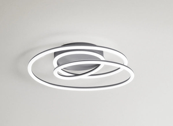 Plafoniera in alluminio colore grigio metalizzato Spira LED 63W 3000K 3600Lm dimmerabile