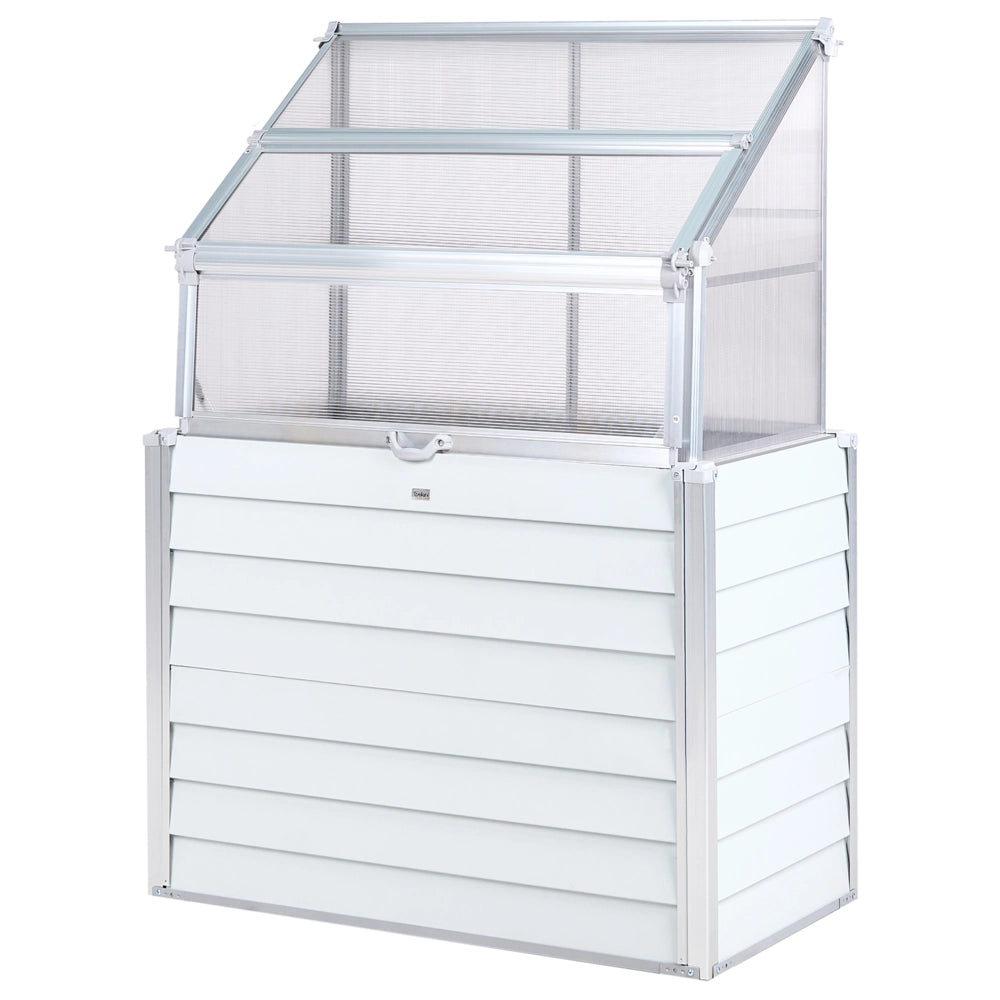 Serra in alluminio per balconi letto da giardino rialzato pannelli protetti dai raggi UV bianco sporco