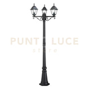 PALO GRANDE ROMA NERO 3 LUCI ATTACCO E27 IP44 70X206CM