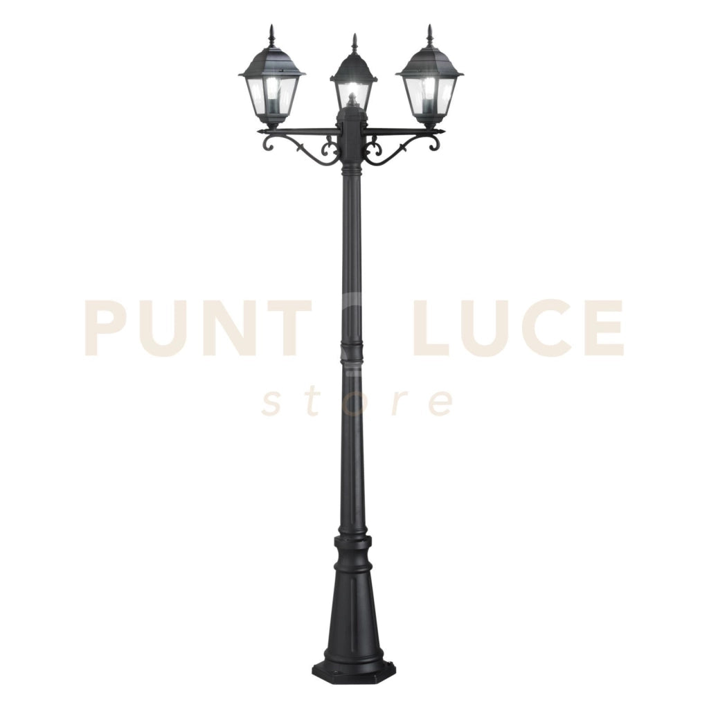 PALO GRANDE ROMA NERO 3 LUCI ATTACCO E27 IP44 70X206CM