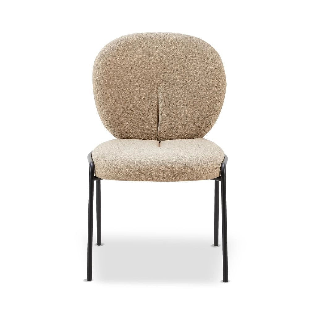 Set 2 Sedie da pranzo tessuto teddy beige Sirio 53x39x94h