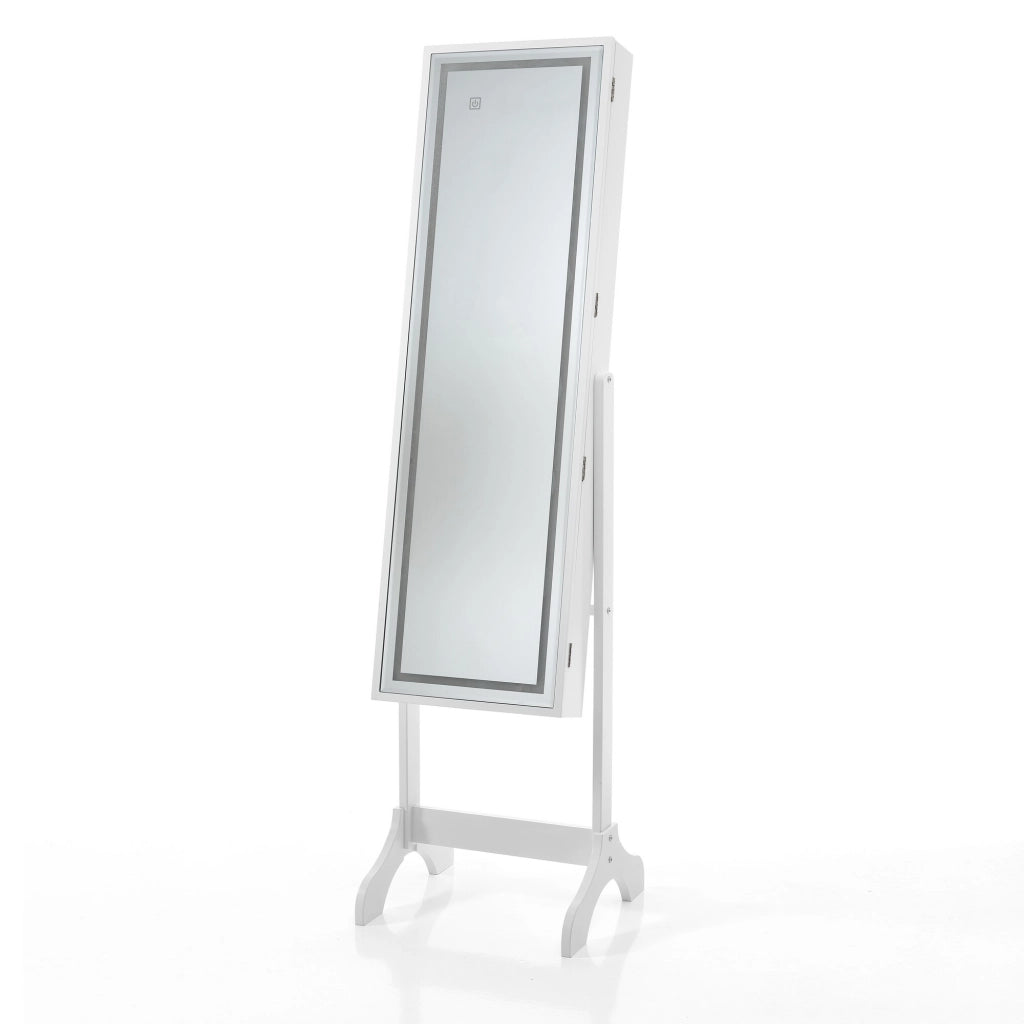 Specchiera effetto legno laccato bianca cm. H.160 x L.41  x P.40