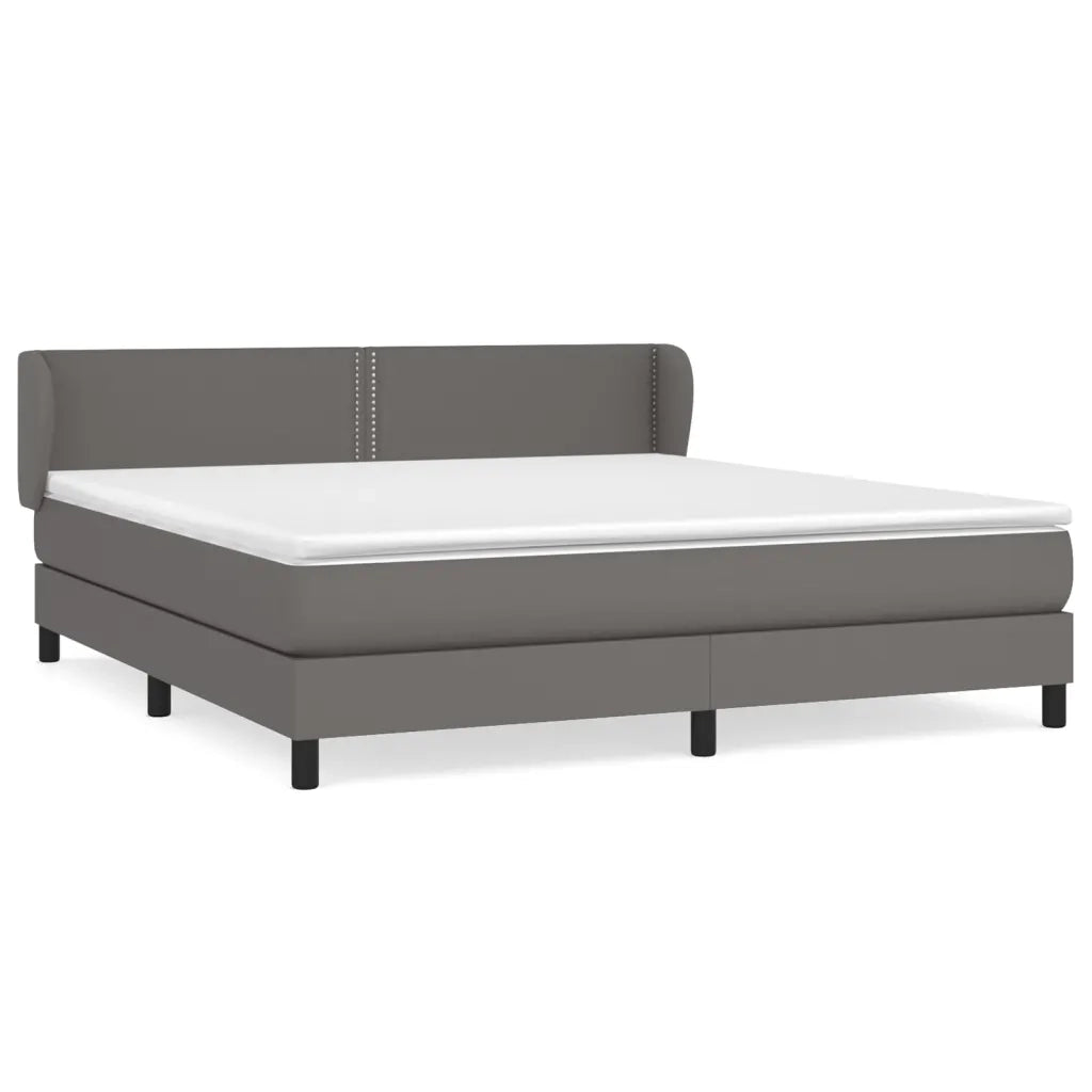 Giroletto a Molle con Materasso Grgio 180x200 cm in Similpellecod mxl 93008
