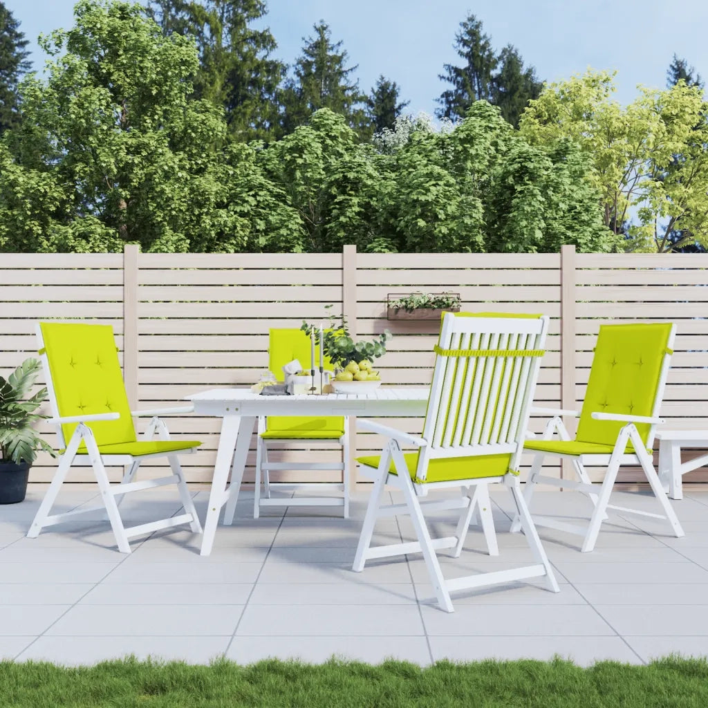 Cuscini per Sedie 4 pz | Cuscini per sedie Verde Brillante 120x50x3 cm in Tessuto
