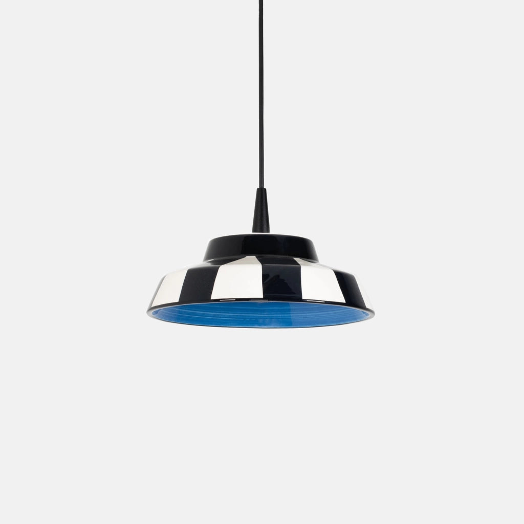 Circus Lampada a Sospensione LED Design Artigianale in Ceramica Blu Ø 24 cm, Altezza Regolabile fino a 300 cm, Illuminazione Indoor CRI 90 8W 2700K