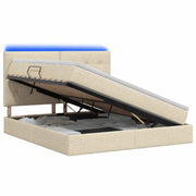 Letto con contenitore LED e materasso Crema 140 x 200 cm 3459952