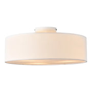 Lampada da soffitto con 3 prese paralume in tessuto diametro 45 cm bianco 03_0005932