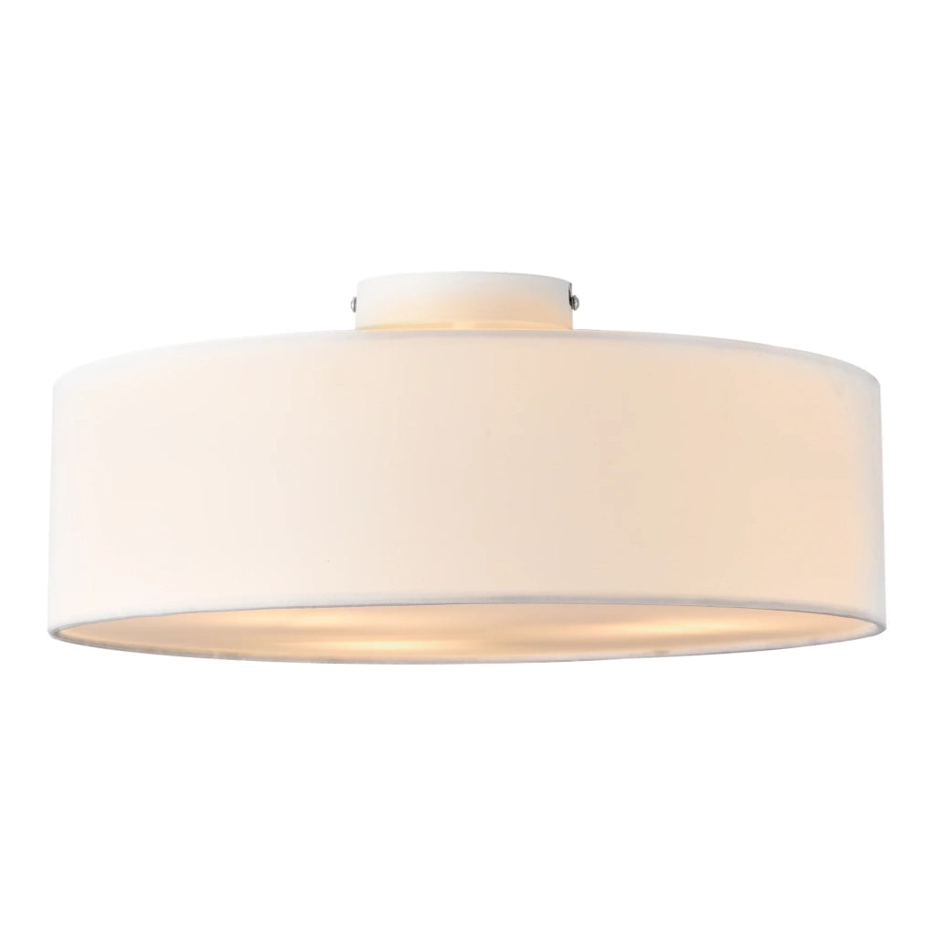 Lampada da soffitto con 3 prese paralume in tessuto diametro 45 cm bianco 03_0005932