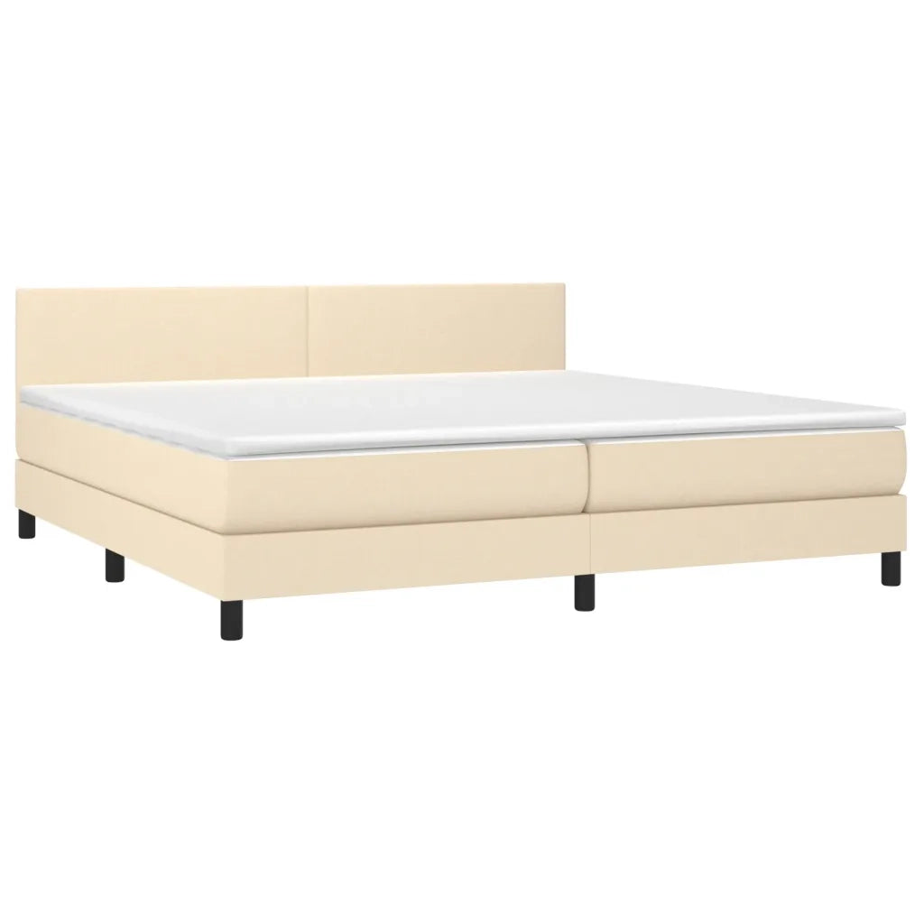 Letto a Molle Materasso e LED bianco 200x200cm in Tessuto 3133026