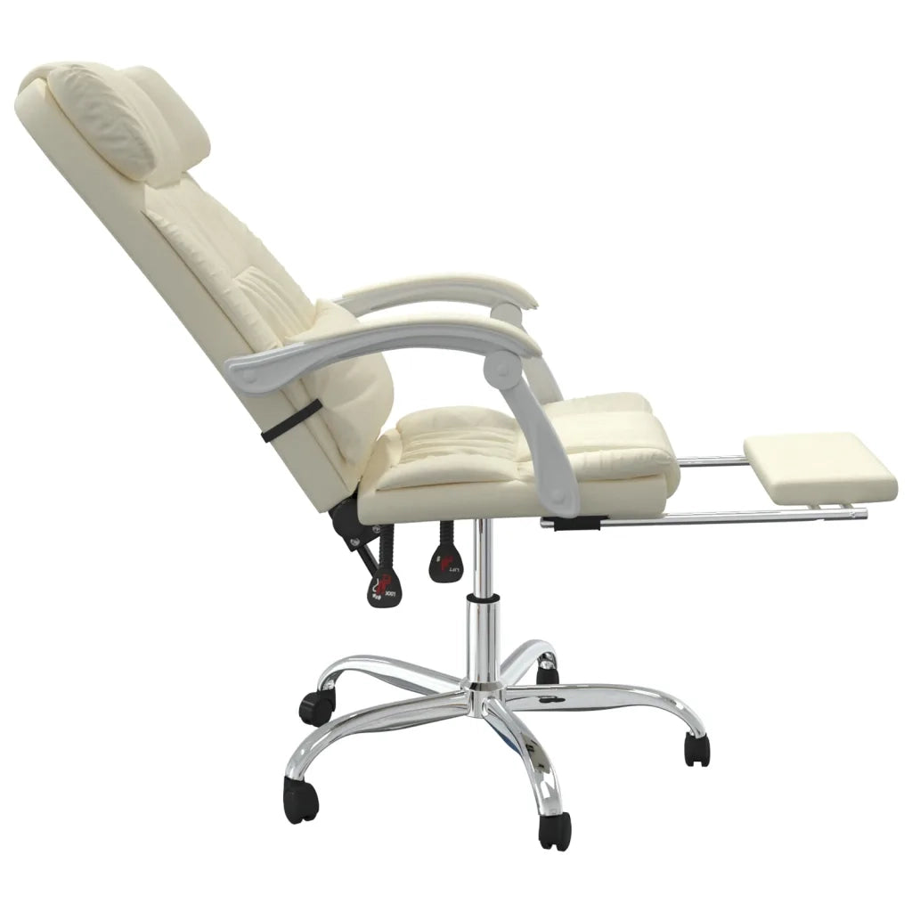 Poltrona da Ufficio Reclinabile Crema in Similpelle 349736
